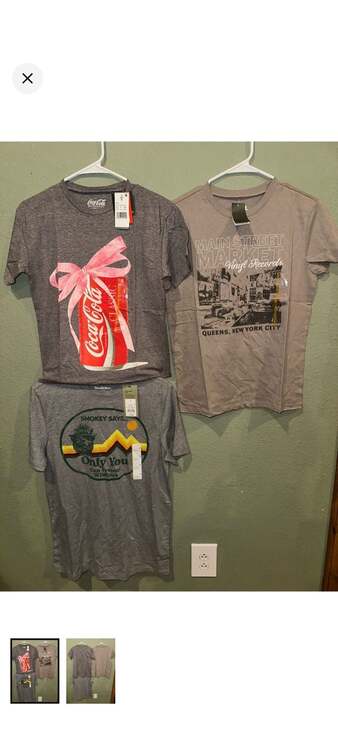 Various Other - Lot of 3 Graphic T-Shirts including Coca-Cola, Main Street Market Vinyl Records,